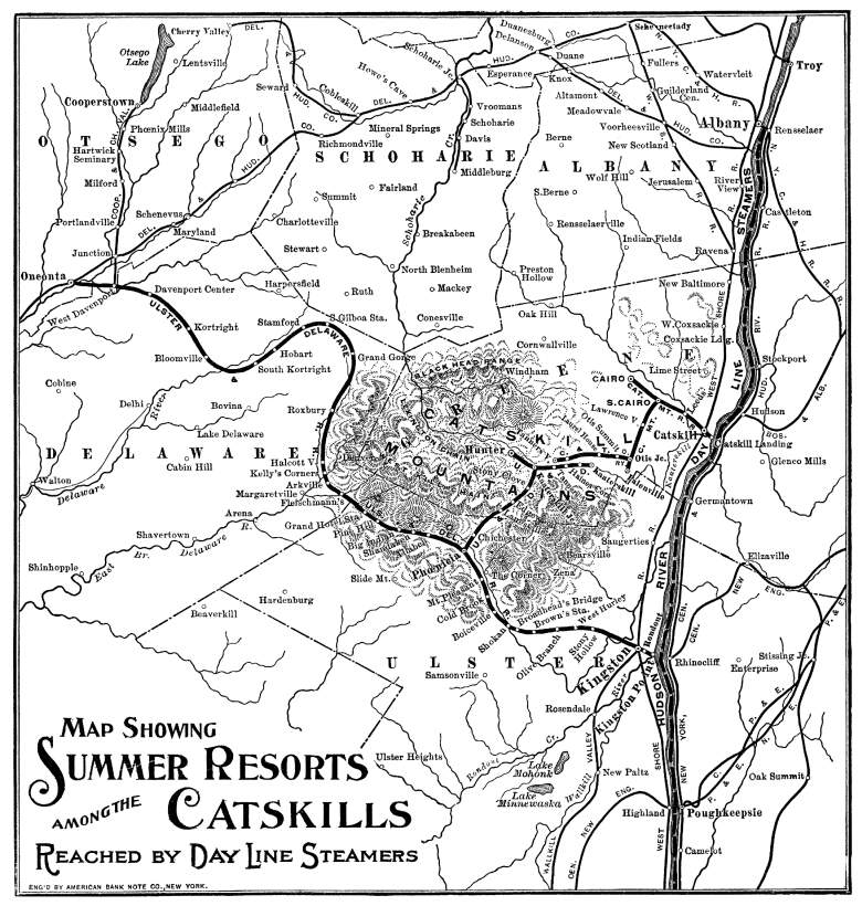 Map of the Ulster & Delaware Railroad