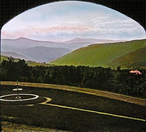 View of Panther and Slide Mountains from the Grand Hotel's Front Entrance