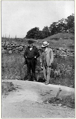 John Burroughs showing Edison glacial marks on the home farm.