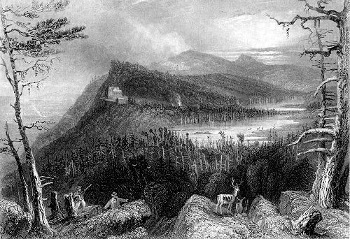 "The Two Lakes On The Catskills", W.H. Bartlett 1836
