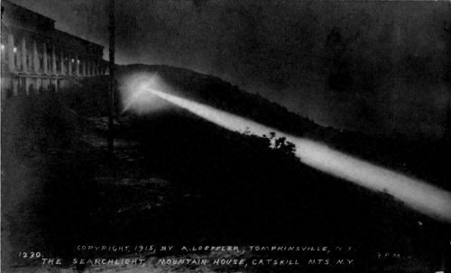 Searchlight playing tag with a steamer on the Hudson River