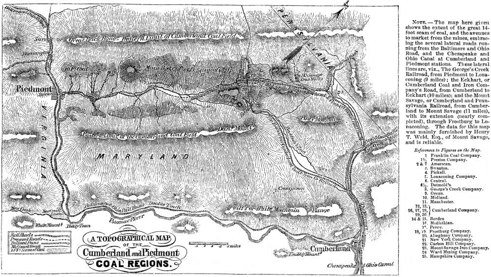 A topograhical map of the Cumberland and Piedmont Coal Regions