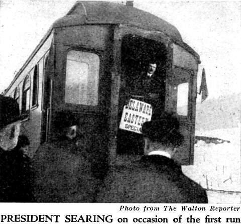 President Searing on the first train