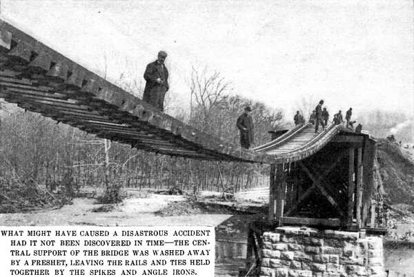 Central support of a bridge washed away